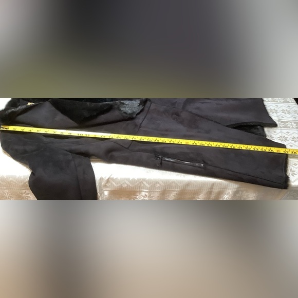 Giacomo Jacket Women’s Size Large Snaps Pockets Faux Suede Faux Fur Black - Picture 14 of 16